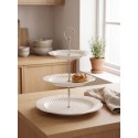 Clayre & Eef Etagere 3 layer Ø 26x31 cm White Ceramic