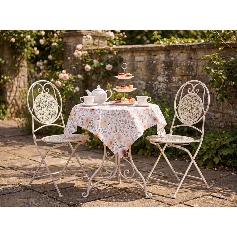 Clayre & Eef Etagere 3 layer Ø 26x31 cm White Ceramic