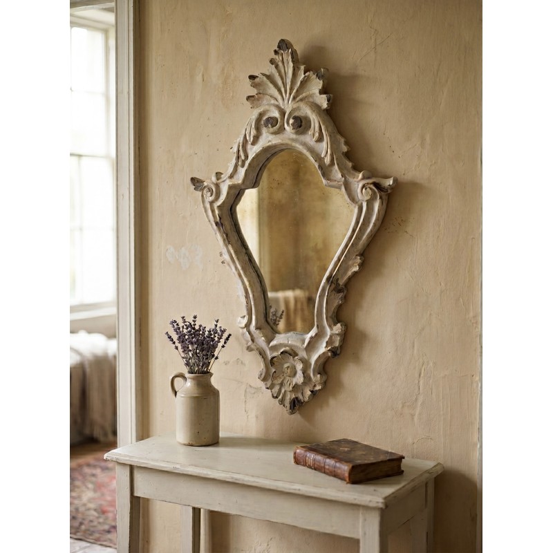 Clayre & Eef Miroir 27x5x42 cm Blanc Plastique