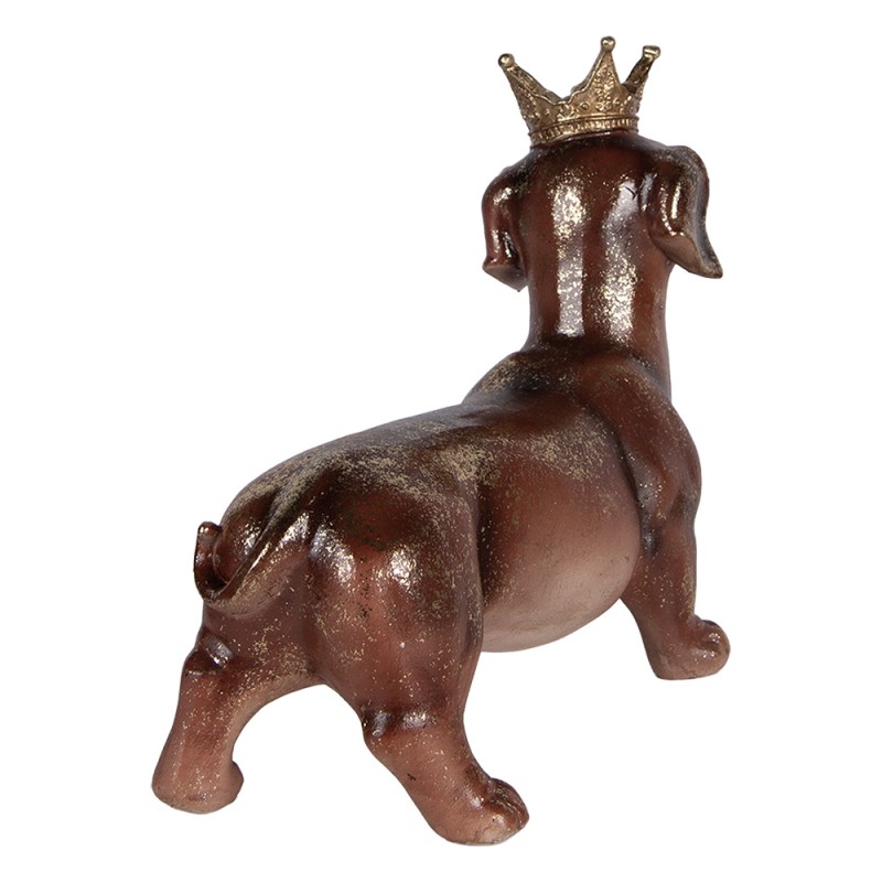 Clayre & Eef Dekorationsfigur Hund Dackel 35x14x28 cm Braun Kunststoff