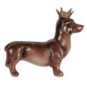 Clayre & Eef Dekorationsfigur Hund Dackel 35x14x28 cm Braun Kunststoff