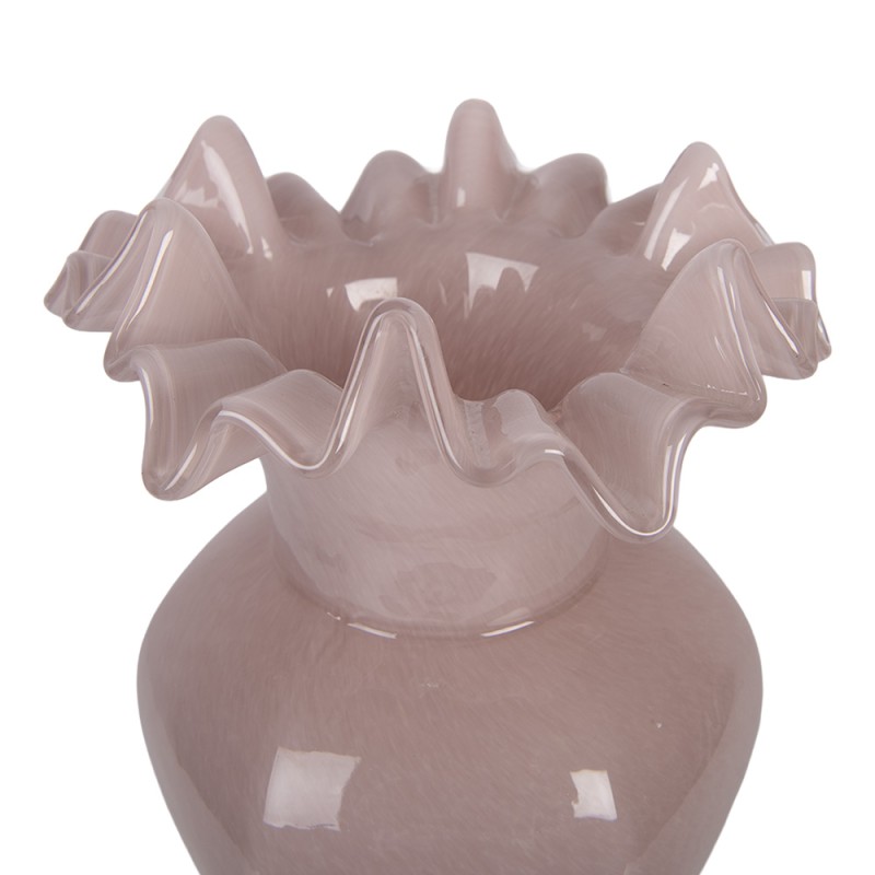 Clayre & Eef Vase Ø 14x25 cm Rosa Glas