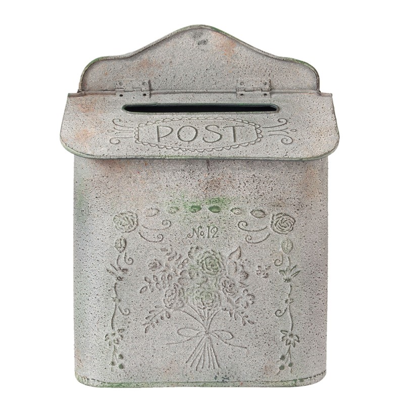 Clayre & Eef Buca delle lettere 26x10x35 cm Grigio Ferro Fiori