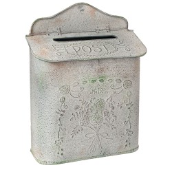 Clayre & Eef Buca delle lettere 26x10x35 cm Grigio Ferro Fiori