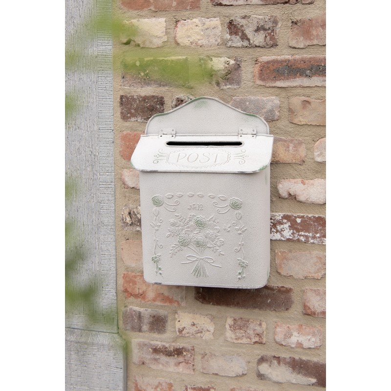 Clayre & Eef Buca delle lettere 26x10x35 cm Grigio Ferro Fiori