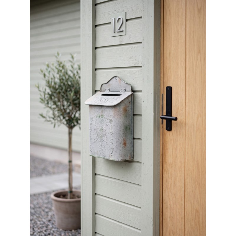 Clayre & Eef Buca delle lettere 26x10x35 cm Grigio Ferro Fiori