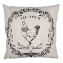 Clayre & Eef Federa per cuscino 45x45 cm Beige Nero Poliestere Gallo
