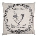 Clayre & Eef Federa per cuscino 45x45 cm Beige Nero Poliestere Gallo