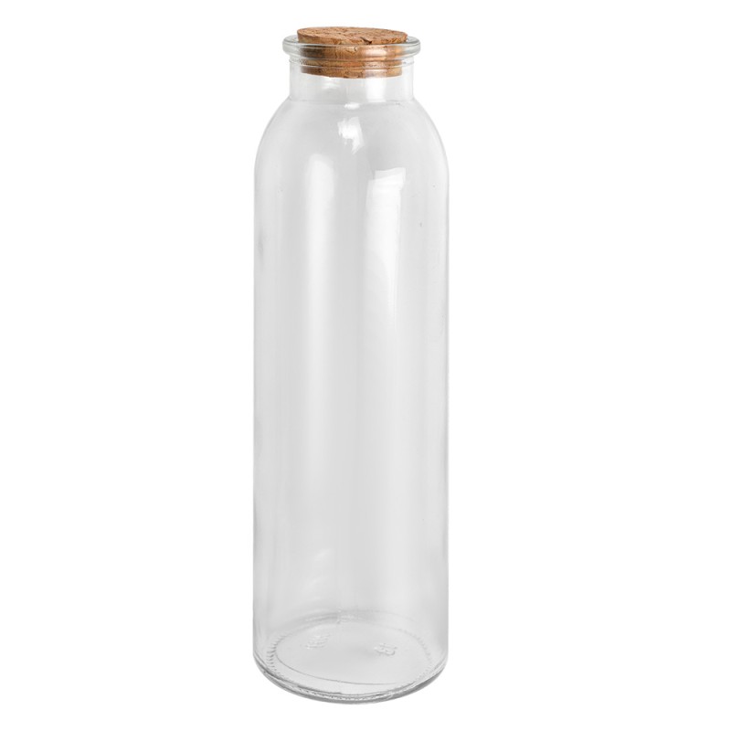 Clayre & Eef Decoratie Fles Ø 5x19 cm Transparant Glas