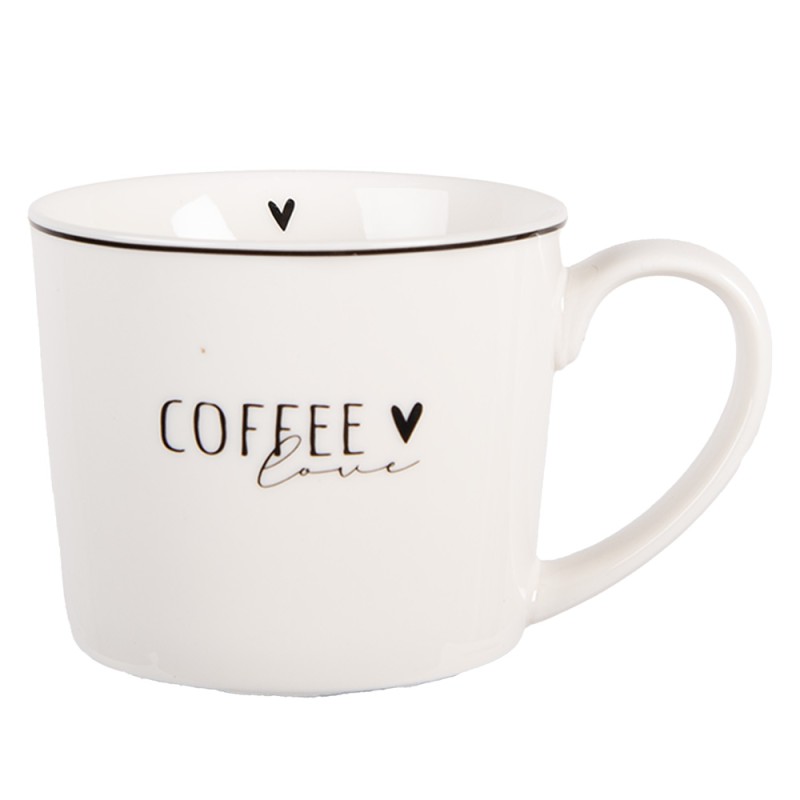 Clayre & Eef Mug 275 ml White Porcelain Heart