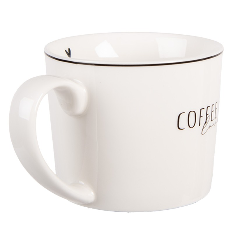 Clayre & Eef Mug 275 ml White Porcelain Heart