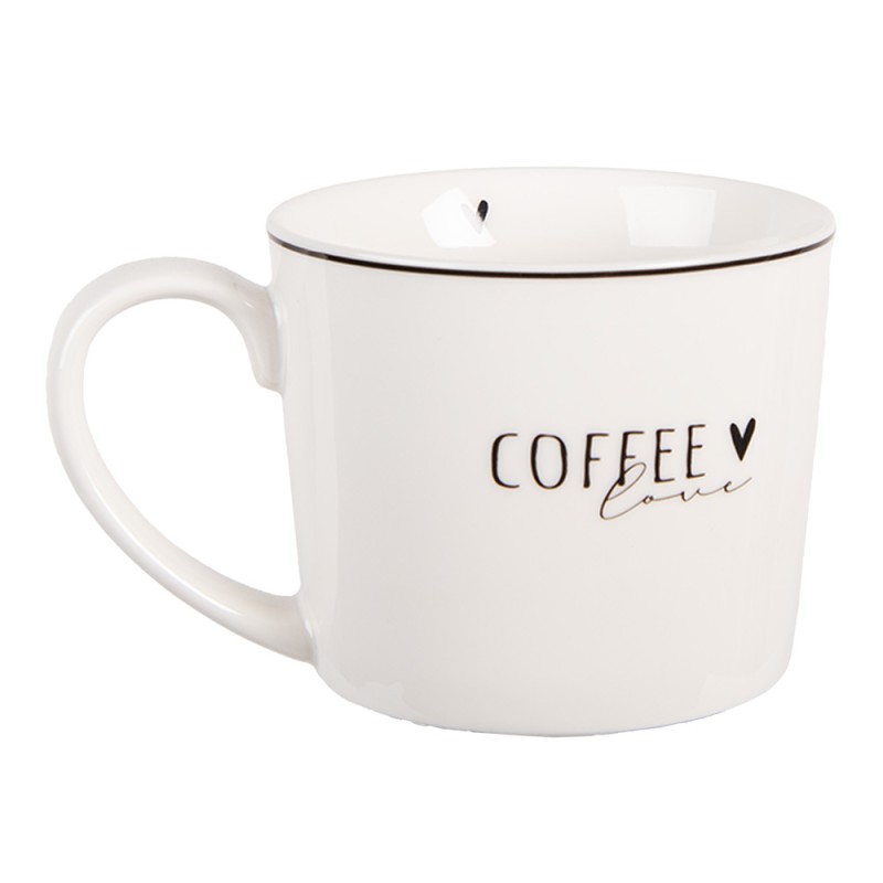 Clayre & Eef Mug 275 ml White Porcelain Heart