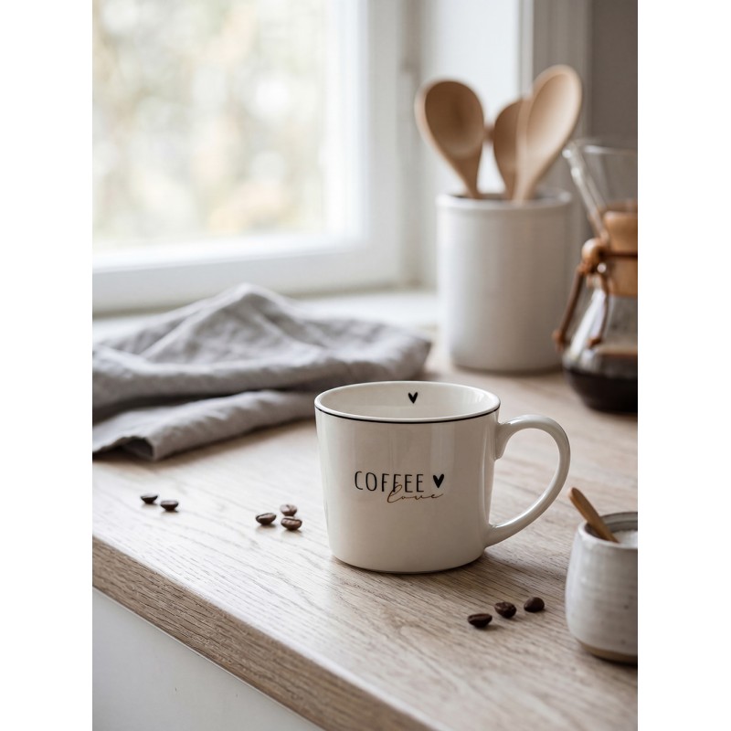 Clayre & Eef Mug 275 ml White Porcelain Heart