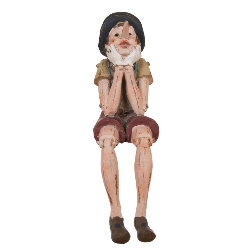 Clayre & Eef Statuetta Pinocchio 14x8x29 cm Marrone Poliresina