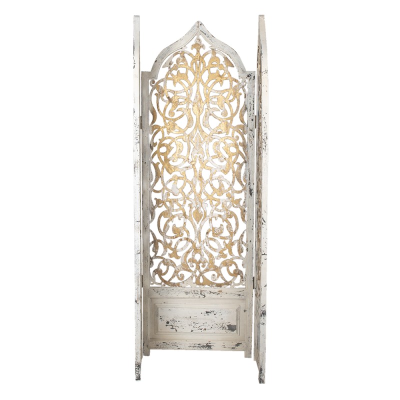 Clayre & Eef Room Divider 124x186 cm White Gold colored Wood