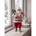 Clayre & Eef Décoration de Noël Image Père Noël 13x10x28 cm Rouge Textile
