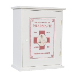 Clayre & Eef Medicijnkastje 24x13x30 cm Wit Hout