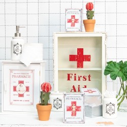Clayre & Eef Medizinschrank 24x13x30 cm Weiß Holz