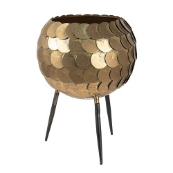 Clayre & Eef Supporto per piante Ø 22x28 cm Color oro Nero Ferro