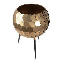 Clayre & Eef Supporto per piante Ø 22x28 cm Color oro Nero Ferro