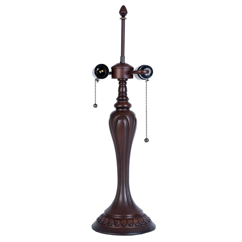 Lumilamp Pied de lampe lampe de table Tiffany Ø 17x60 cm Marron Plastique