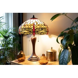 Lumilamp Lampensockel Tischlampe Tiffany Ø 17x60 cm Braun Kunststoff