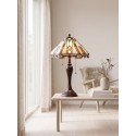 Lumilamp Pied de lampe lampe de table Tiffany Ø 17x60 cm Marron Plastique
