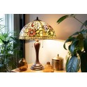 Lumilamp Pied de lampe lampe de table Tiffany Ø 17x60 cm Marron Plastique