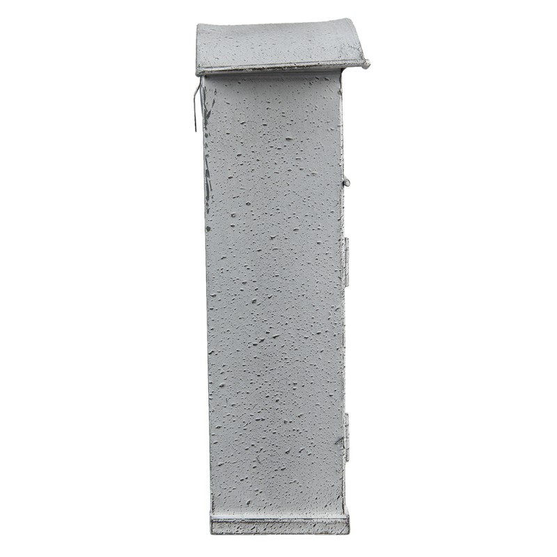 Clayre & Eef Buca delle lettere 26x10x31 cm Grigio Bianco Metallo Fiori