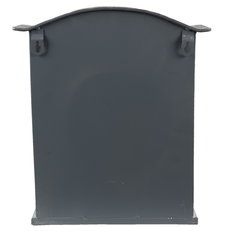 Clayre & Eef Buca delle lettere 26x10x31 cm Grigio Bianco Metallo Fiori