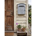 Clayre & Eef Buca delle lettere 26x10x31 cm Grigio Bianco Metallo Fiori