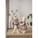 Clayre & Eef Statuetta decorativa di Natale Mouse 5x5x11 / 5x5x10 cm Marrone Plastica