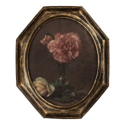 Clayre & Eef Painting 25x3x30 cm Black Plastic Flowers