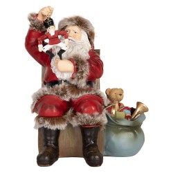 Clayre & Eef Figurine Santa Claus 16x13x19 cm Red Plastic