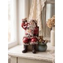 Clayre & Eef Figurine Santa Claus 16x13x19 cm Red Plastic