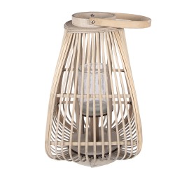 Clayre & Eef Windlicht 27x27x42 cm Beige Rotan