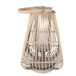Clayre & Eef Windlicht 27x27x42 cm Beige Rotan