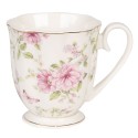 Clayre & Eef Tazza 200 ml Beige Rosa Porcellana Fiori