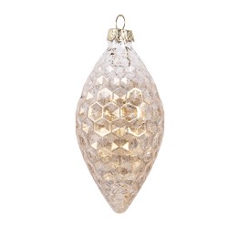 Clayre & Eef Weihnachtskugel Ø 6x12 cm Goldfarbig Glas