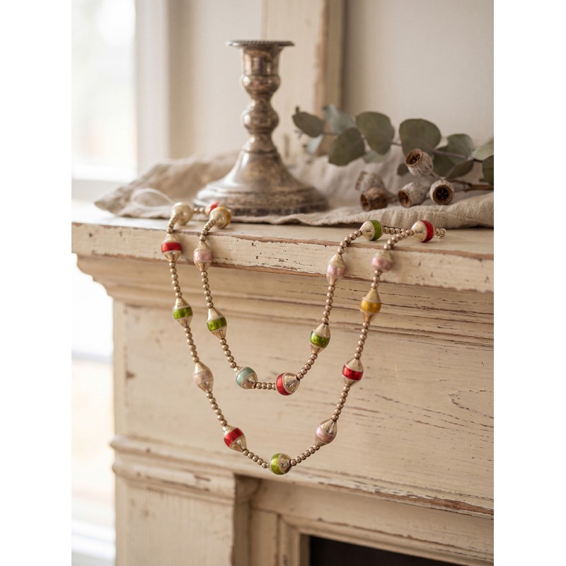 Clayre & Eef Décoration Guirlande de Noël Ø 2x180 cm Couleur argent Métal