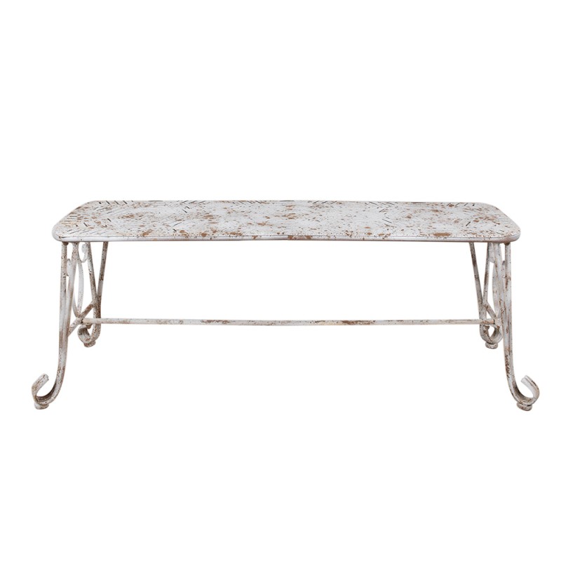 Clayre & Eef Tuinbank 117x37x42 cm Wit Bruin Metaal