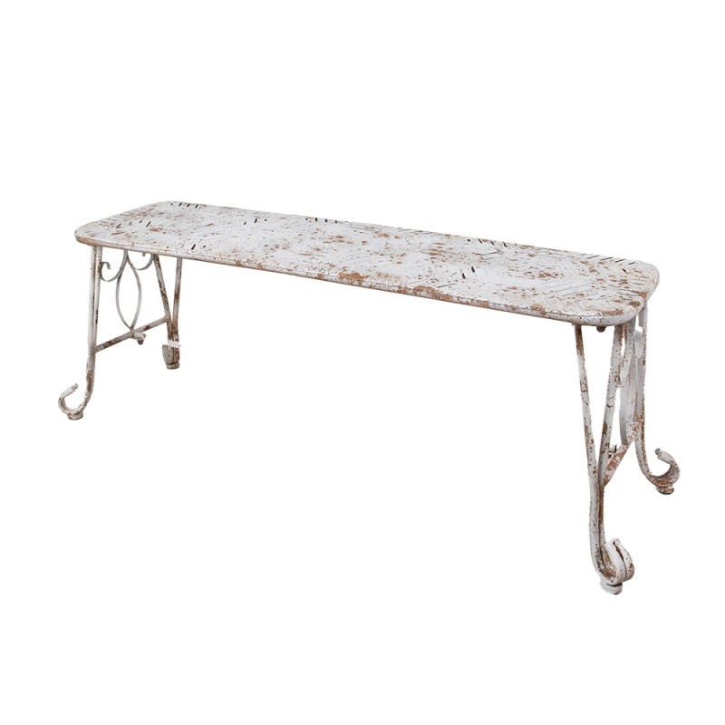 Clayre & Eef Tuinbank 117x37x42 cm Wit Bruin Metaal