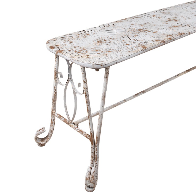 Clayre & Eef Tuinbank 117x37x42 cm Wit Bruin Metaal