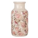 Clayre & Eef Vaas Ø 14x26 cm Beige Keramiek Bloemen