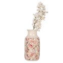 Clayre & Eef Vaas Ø 14x26 cm Beige Keramiek Bloemen