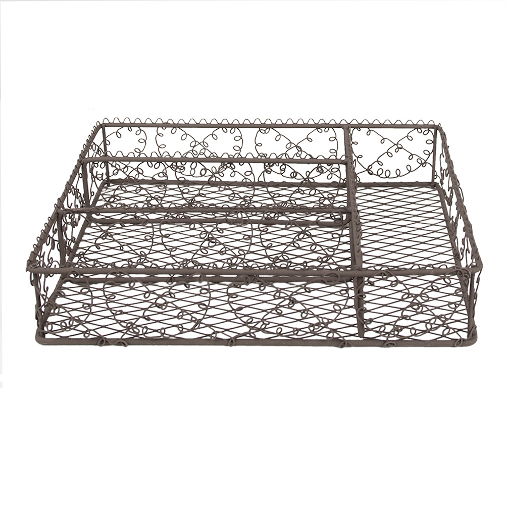 Clayre & Eef Bestekbak 31x25x7 cm Bruin Metaal afbeelding