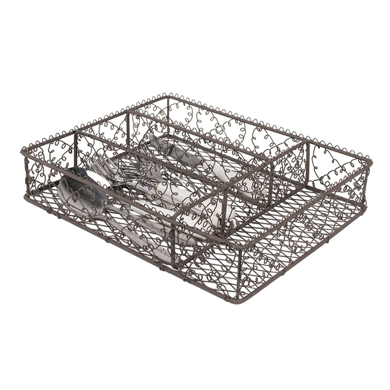 Clayre & Eef Range-couverts 31x25x7 cm Marron Métal