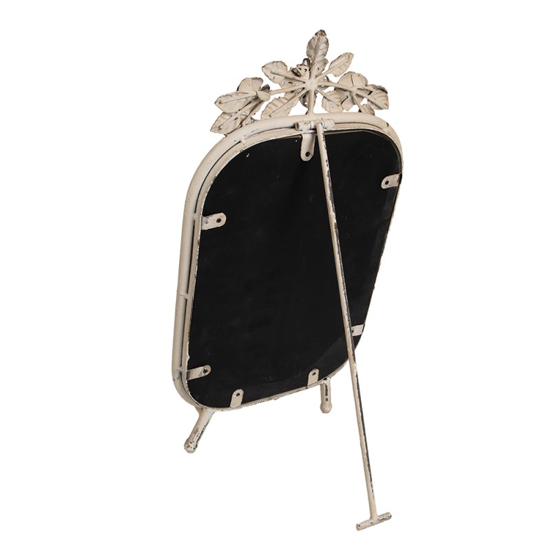 Clayre & Eef Specchio da tavolo 25x6x48 cm Beige Metallo