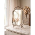 Clayre & Eef Specchio da tavolo 25x6x48 cm Beige Metallo