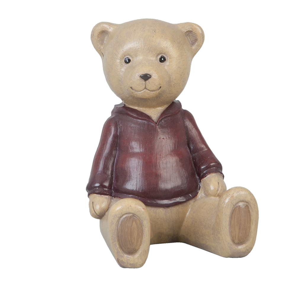 Clayre & Eef Decoratie Beeld Beer 8x6x9 cm Bruin Kunststof afbeelding